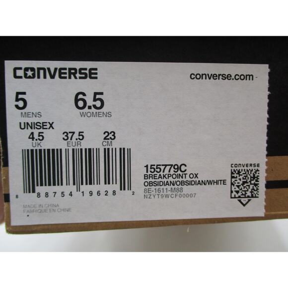 Converse Breakpoint Ox Shoes Mens Sz 5 Obsidian Sneakers 155779C Womens 6.5 - Picture 14 of 15